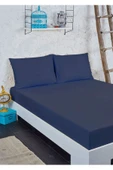 mer-tim ezberbozan ev tekstili Mer-tim Pamuklu Ranforce Çift Kişilik Lastikli Çarşaf Takımı 160x200 - Lacivert - 1