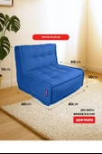 Xpermate Zen Berjer Sırtlı Minder Koltuk İskandinav Tarzı Ergonomik Yer Koltuğu Oturma Minderi 80X60 Mavi - 2