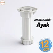 Ayarlanabilir 1 Adet 12 Cm Plastik Ayak Dolap Mobilya Tezgah Yükseltici Yükseltme Ayağı Ayakları thumbnail 1