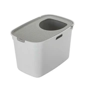 Moderna Top Cat Üstten Girişli Kapalı Kedi Tuvaleti Beyaz /Gri Kapaklı 59 cm thumbnail 7