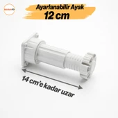 Ayarlanabilir 1 Adet 12 Cm Plastik Ayak Dolap Mobilya Tezgah Yükseltici Yükseltme Ayağı Ayakları thumbnail 4