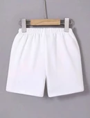 Kadın Beli Lastikli Baskılı Mini Şort - Beyaz thumbnail 2