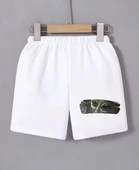 Kadın Beli Lastikli Baskılı Mini Şort - Beyaz thumbnail 1