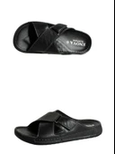 Enova Erkek Suni Deri Ortopedik Rahat Taban Ayarlanabilen Cırtlı Dikişli Şık Ev Dışarı Terliği thumbnail 7