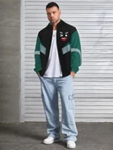 Unisex Uzun Kollu Paraşüt Kumaş Rüzgarlik - Siyah thumbnail 1