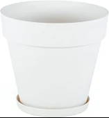 76 Litre 55x50,5cm Mat Kırık Beyaz Tabaklı Izgaralı Dekoratif Plastik Saksı Yalı No8 - 3