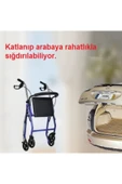 MEDİKALÖZTÜRK Rolatör Tekerlekli Yürüteç Hasta Yaşlı Yürüteçi Oturaklı 4 Tekerli 130 kg Taşıma Kapasiteli thumbnail 4