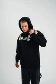 Unisex Uzun Kol Bisiklet Yaka Yıkamalı SweatShirt - Siyah thumbnail 6