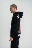 Kapşonlu Double Oversize Dijital Patchli SweatShirt - Siyah thumbnail 8