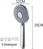 Euromix 5 Fonksiyonlu Ekvador Duş Başlığı thumbnail 2