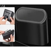 Araba Çöp Kutusu Kapaklı Organize Siyah Renk thumbnail 3