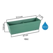 Serinova Yalı Balkon Saksı 10.8 Lt Kırk Beyaz - 3