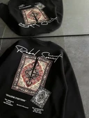 Kadın Bisiklet Yaka Baskılı SweatShirt - Siyah - 3