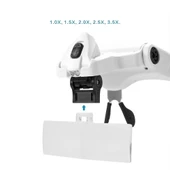 5 Lens 1.0x3.5x, 2led Işıklı  Ile Ayarlanabilir Gözlük Büyüteç9892b2 - 2