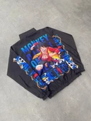 Unisex Fermuarlı Dijital Baskılı Rüzgarlik - Siyah thumbnail 4