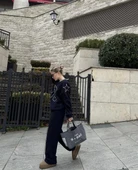 V Yaka Üç İplik Sweat Takım - Siyah thumbnail 8