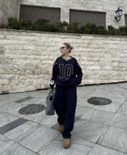 V Yaka Üç İplik Sweat Takım - Siyah thumbnail 7