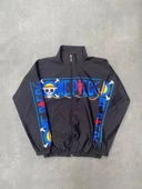 Unisex Fermuarlı Dijital Baskılı Rüzgarlik - Siyah thumbnail 6