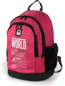 United Colors Of Benetton Bordo Siyah Unisex Okul Çantası 03834 - 2