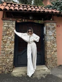 Fermuarlı Eşofman Pantolon İkili Takım - Beyaz thumbnail 6