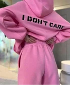 Nakış İşlemeli Üç İplik Sweat Takım- Pembe thumbnail 1