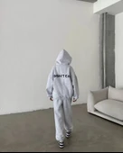 Nakış İşlemeli Üç İplik Sweat Takım- Gri thumbnail 2