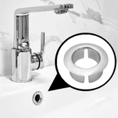 Lavabo Deliği Halkası Yüzüğü 3 Adet Yuvarlak Parlak Krom Kapak Halka Yüzük Karşı Su Drenaj Taşma Kapağı - 2