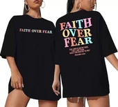 Kadın Bisiklet Yaka Baskılı T-shirt - Siyah thumbnail 5