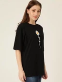 Baskılı Kadın T-shirt - Siyah thumbnail 5