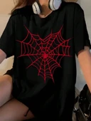 Baskılı Kadın T-shirt - Siyah - 1