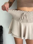 Ayrobin Şortlu Etek - Bej thumbnail 7
