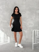 kısa kollu Mini Elbise - Siyah - 3