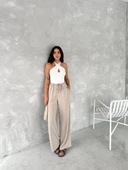 Ayrobin Oversize Kadın Pantalon - Bej thumbnail 6