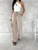 Ayrobin Oversize Kadın Pantalon - Bej thumbnail 4