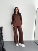 Gömlek Pantolon ikili Takım - Kahverengi - 1