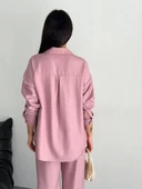 Gömlek Pantolon ikili Takım - Toz Pembe thumbnail 4