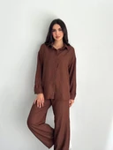 Gömlek Pantolon ikili Takım - Kahverengi - 3