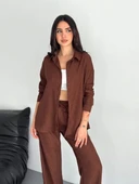 Gömlek Pantolon ikili Takım - Kahverengi - 5