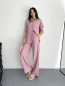 Gömlek Pantolon ikili Takım - Toz Pembe thumbnail 3