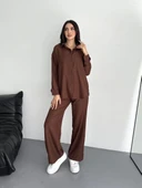 Gömlek Pantolon ikili Takım - Kahverengi - 4