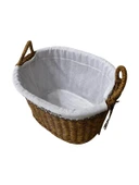 KULPLU OVAL KUMAŞLI SEPET BÜYÜK BOY 33 x 23 x 28 cm - 2