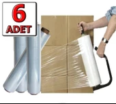 Streç Film 17 Micron Brüt 2400 Gr 300 Mt 1 Koli 6 Adet - 2