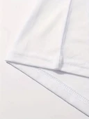 20/1 Penye Compack Baskılı Oversize Kahve Desenli Kadın Kısa Kol T-shirt - Beyaz thumbnail 2