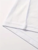 Brooklyn Harf Baskılı Düşük Omuzlu T-shirt, Rahat Kısa Kollu Bol T-shirt, Kadın Giyim - Beyaz thumbnail 5