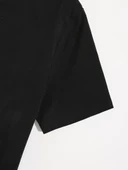 20/1 Penye Compack Shut up Baskılı Oversize Bisiklet Yaka Kısa Kol T-shirt - Siyah thumbnail 4