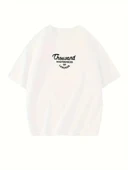 Thousand Ön Arka Baskılı Oversize Bisiklet Yaka T-shirt - Beyaz thumbnail 2