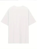 [Günlük T-Shirt] Hafif Kadın Günlük T-Shirt | Bol Kesim, Kısa Kollu, Yuvarlak Yaka, Eğlenceli Karikatür Ayı ve "Umrumda thumbnail 4