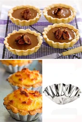 Çiçek Model Metal 6'lı Kek Kalıbı Mini Tart ve Kek Kapsülü - 4