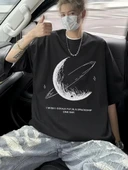 Erkekler için Siyah Tişört Grafik Genç Emo Vintage Gotik Rahat Büyük Beden Kısa Kollu Tişört Giysi Üst- Siyah thumbnail 2