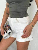 Osy Modal Yumuşak Dokulu Kumaş Bisiklet Yaka Kadın Sıfır Kol Bluz Omuz Toka Aksesuar Detaylı - Haki thumbnail 3